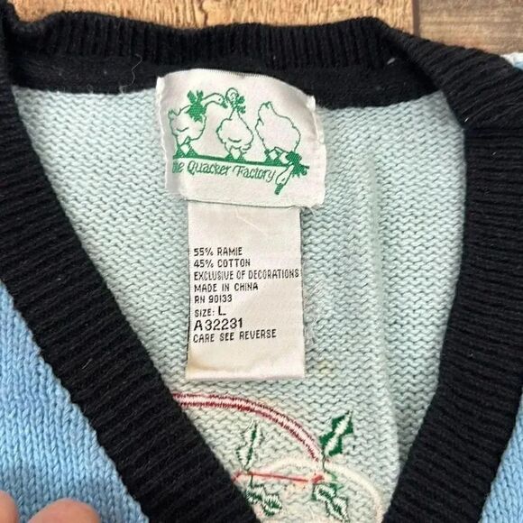 Vintage The Quacker Factory Women's Christmas Button Up Cardigan Sweater Sz Larg - Picture 5 of 12
